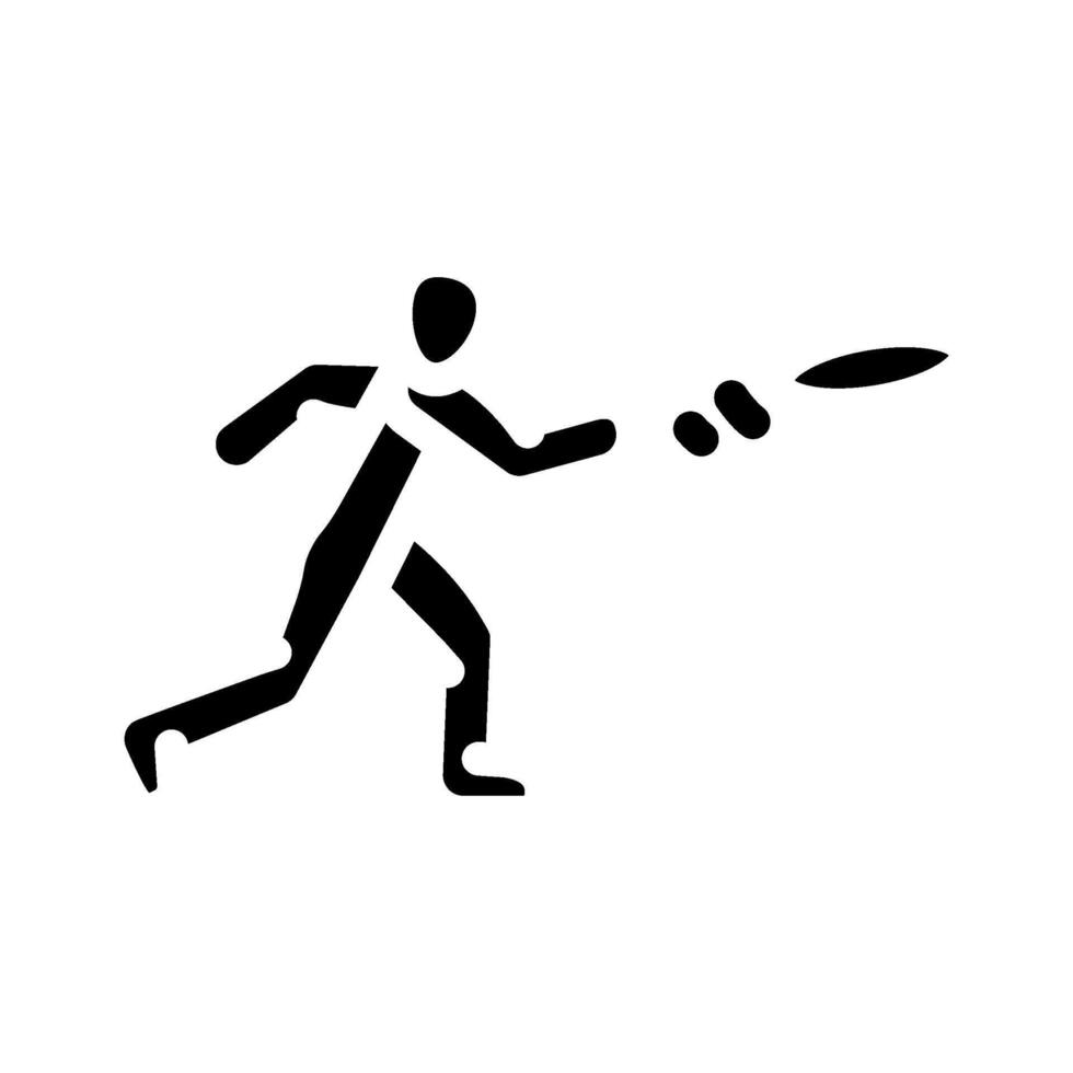 playing frisbee summer spend time glyph icon illustration vector