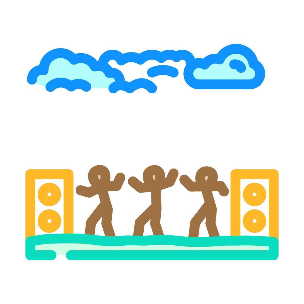 outdoor dance summer spend time color icon illustration vector