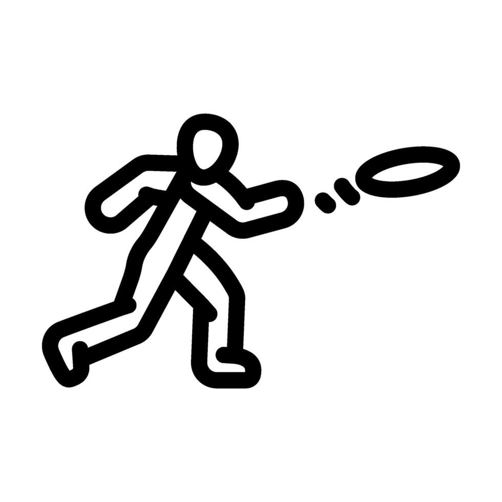playing frisbee summer spend time line icon illustration vector