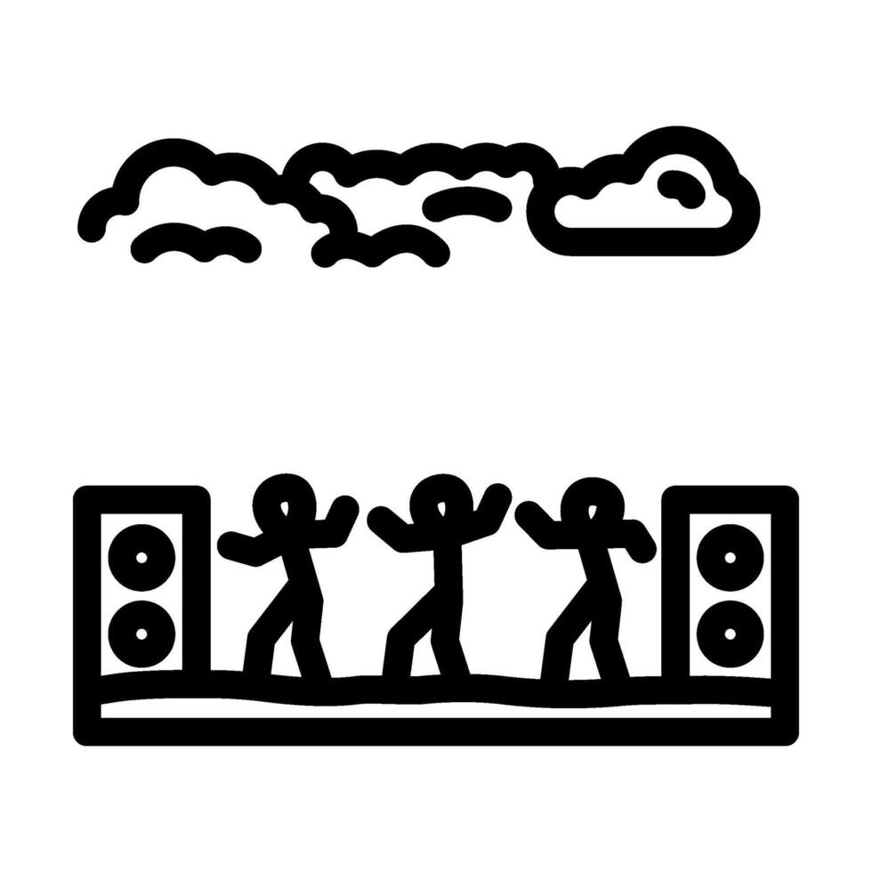 outdoor dance summer spend time line icon illustration vector