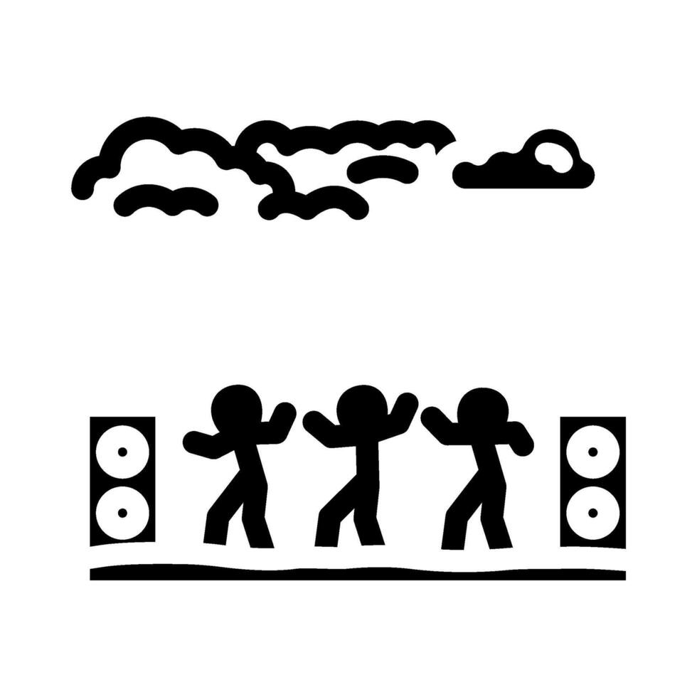 outdoor dance summer spend time glyph icon illustration vector