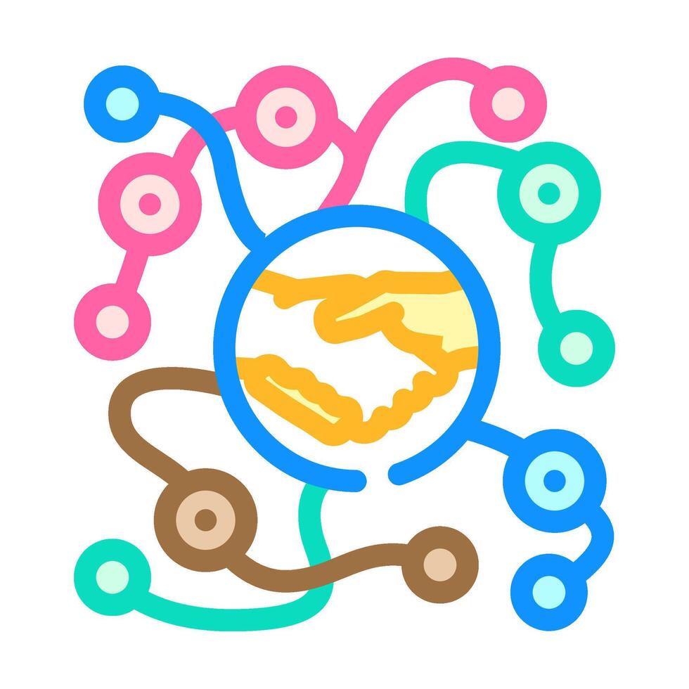 partner network color icon illustration vector