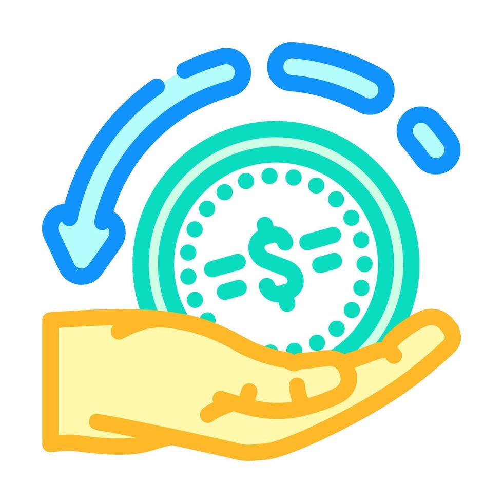 cashback reward affiliate program color icon illustration vector