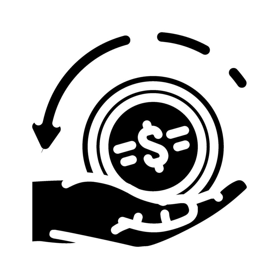 cashback reward affiliate program glyph icon illustration vector
