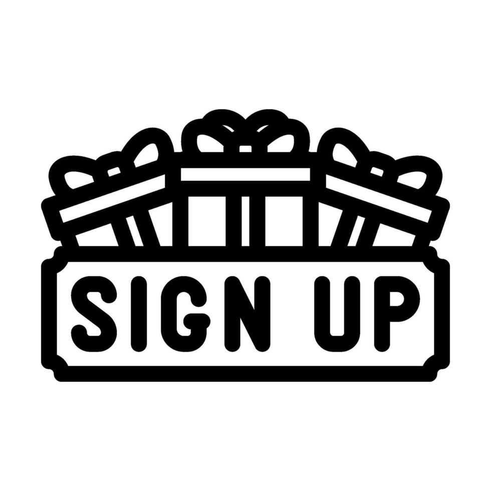 signup bonus affiliate program line icon illustration vector