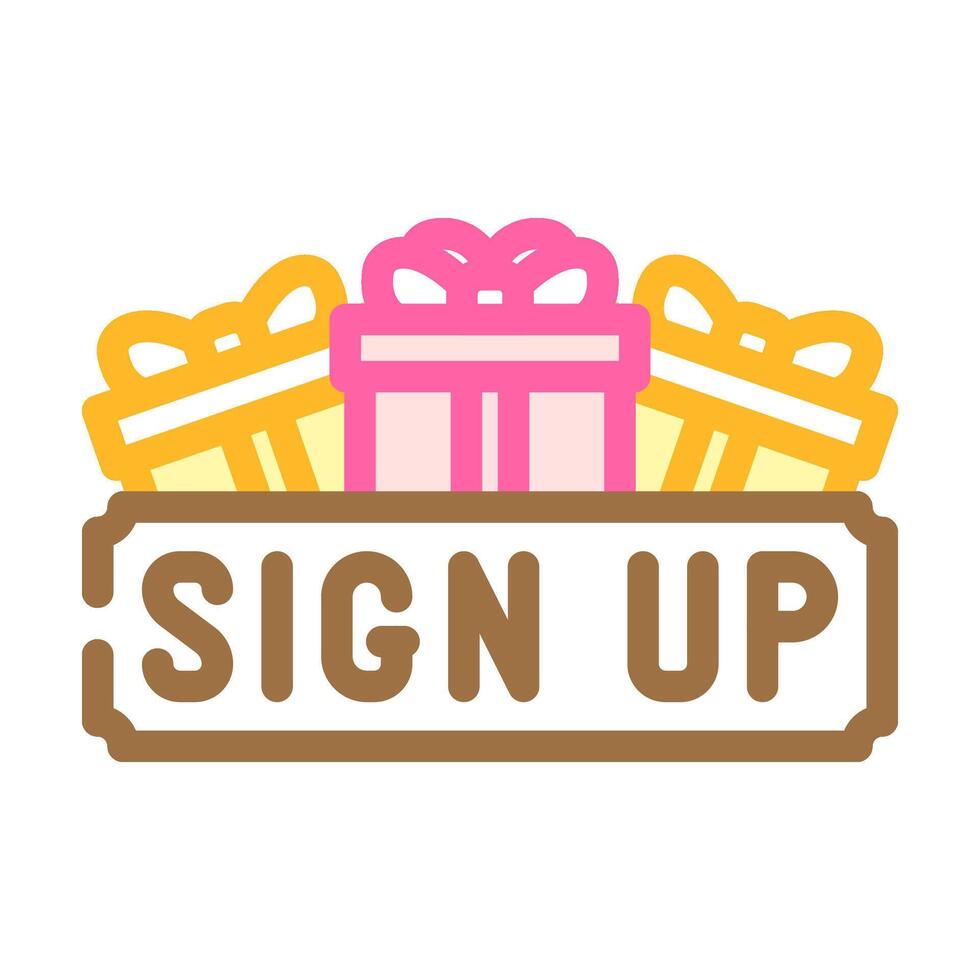 signup bonus affiliate program color icon illustration vector