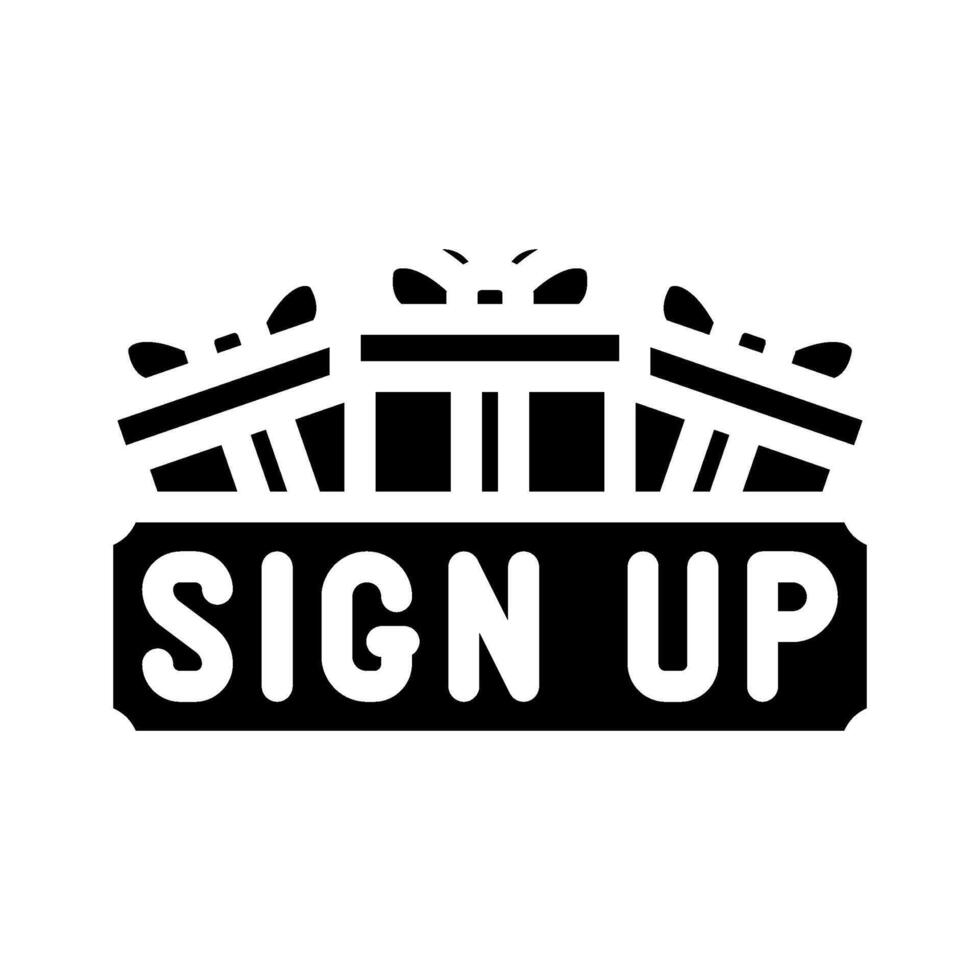 signup bonus affiliate program glyph icon illustration vector