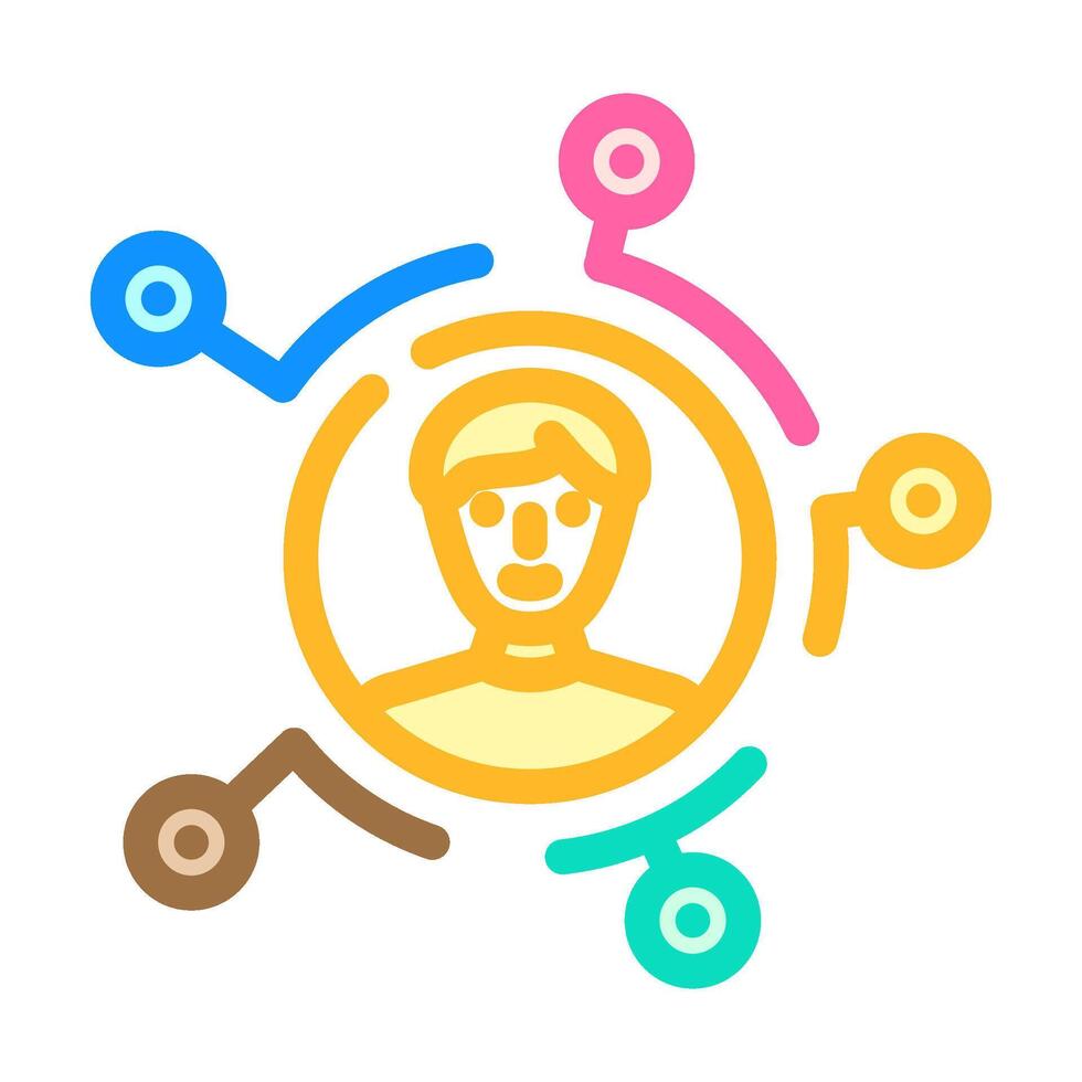 partnership affiliate program color icon illustration vector