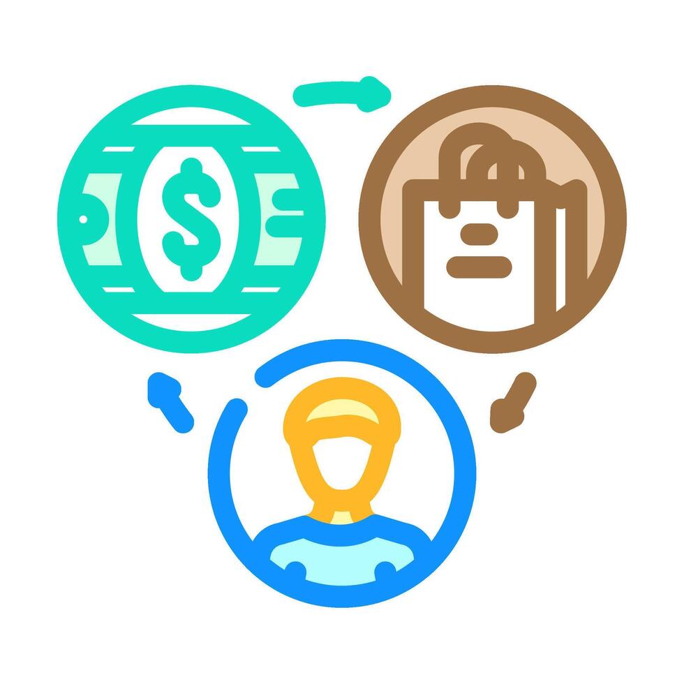 sales affiliate program color icon illustration vector