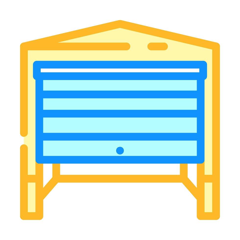 garage exterior open door color icon illustration vector