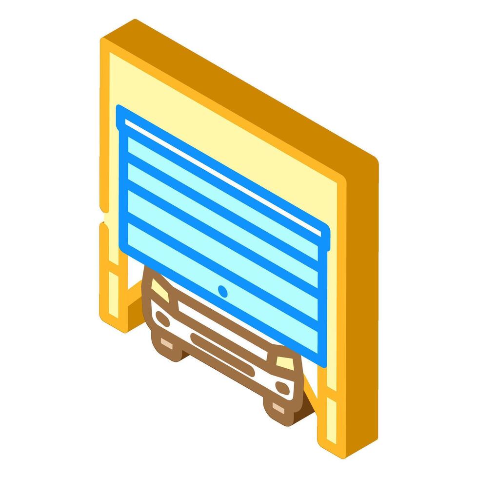 car inside garage isometric icon illustration vector