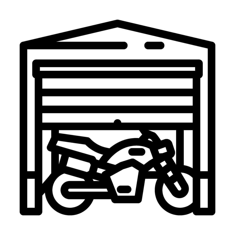 motorcycle garage line icon illustration vector
