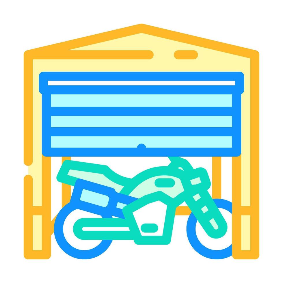 motorcycle garage color icon illustration vector