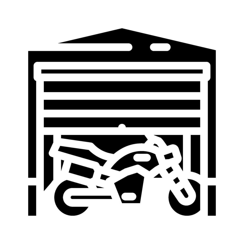 motorcycle garage glyph icon illustration vector