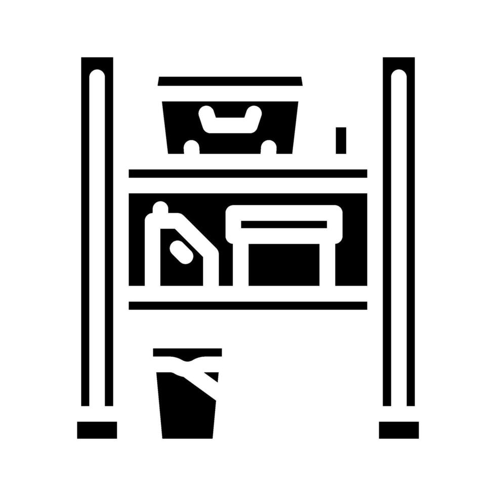 garage storage shelves glyph icon illustration vector