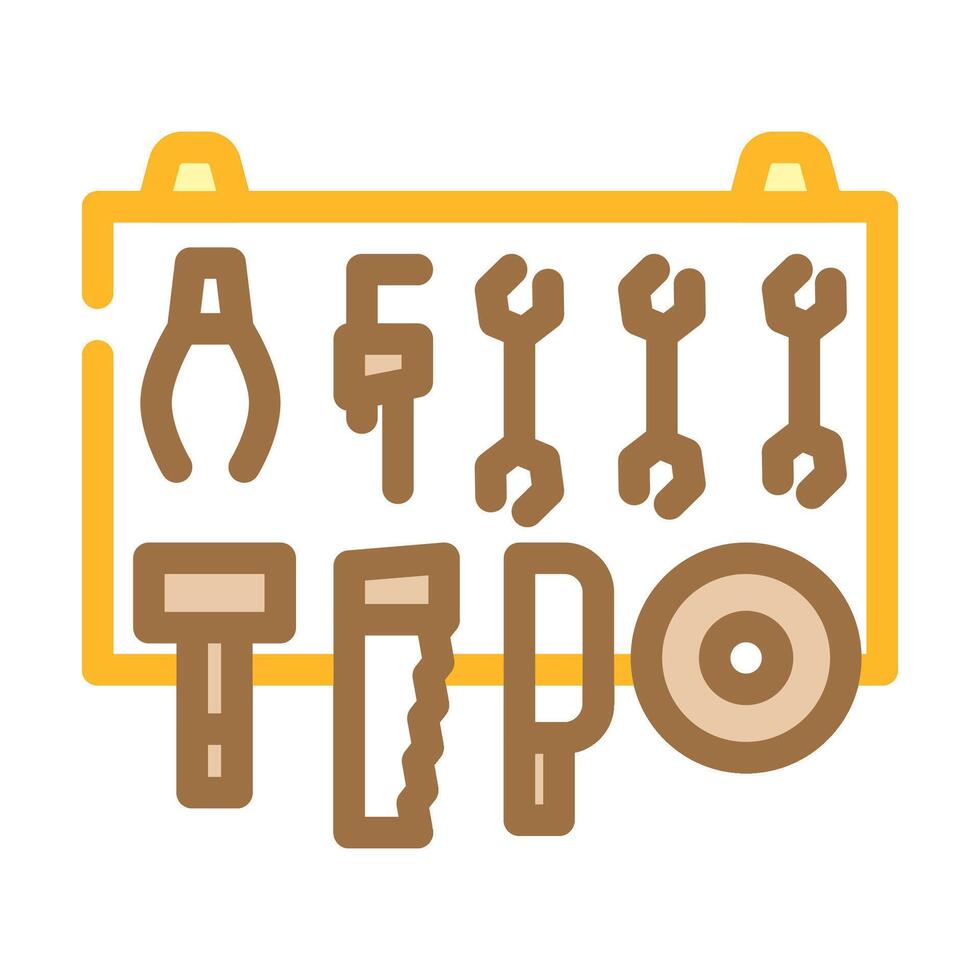 wall mounted tool rack color icon illustration vector
