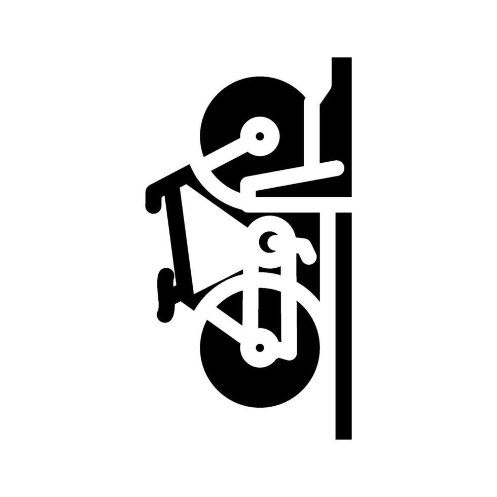 bicycle hanging wall glyph icon illustration vector