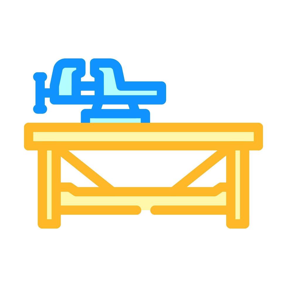 workbench vice clamp garage color icon illustration vector