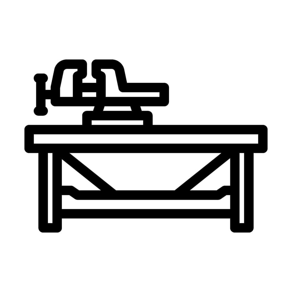 workbench vice clamp garage line icon illustration vector
