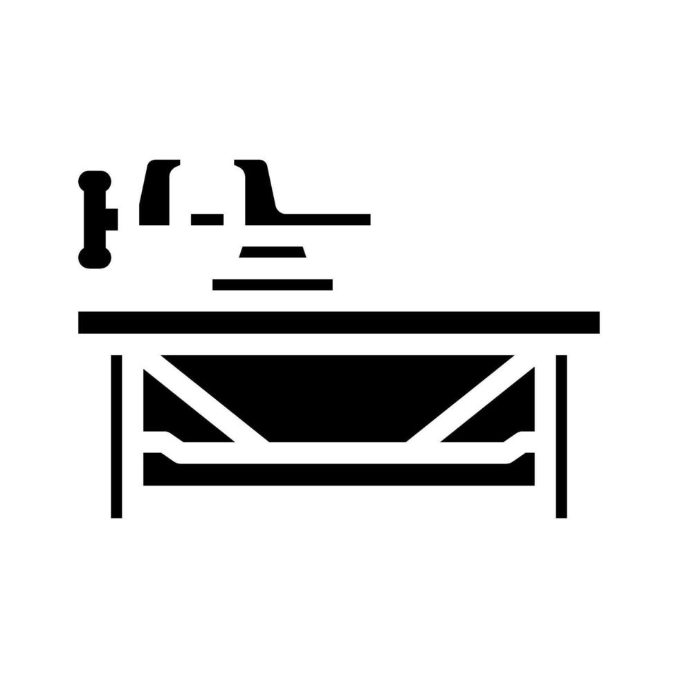 workbench vice clamp garage glyph icon illustration vector
