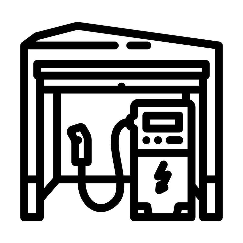 car battery charger line icon illustration vector