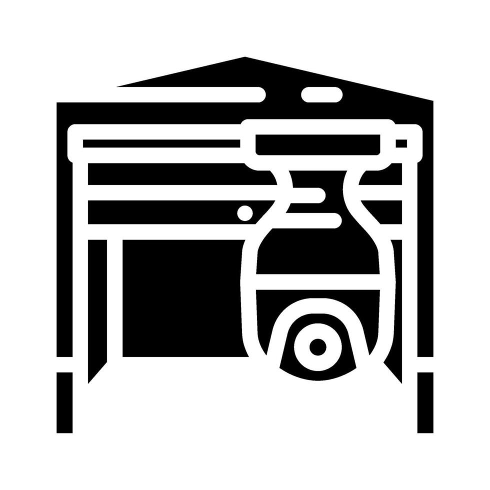 garage security camera glyph icon illustration vector