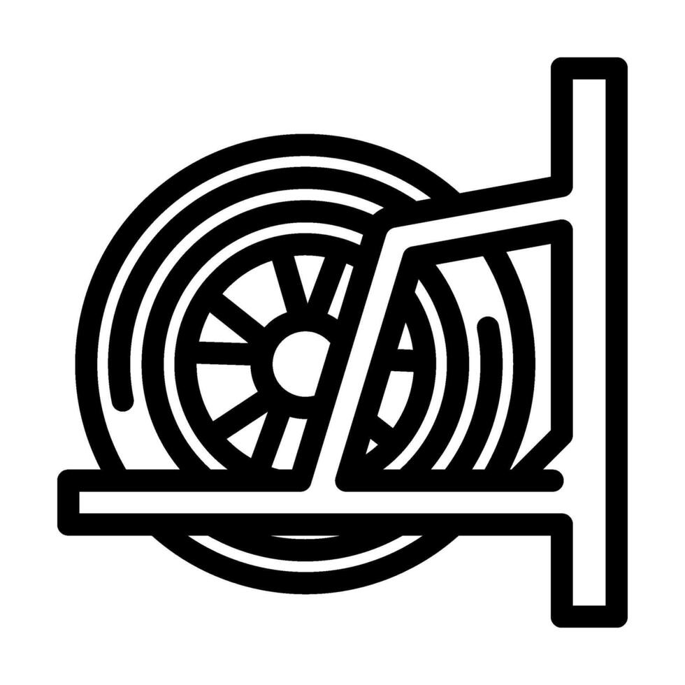 wall mounted tire rack garage line icon illustration vector