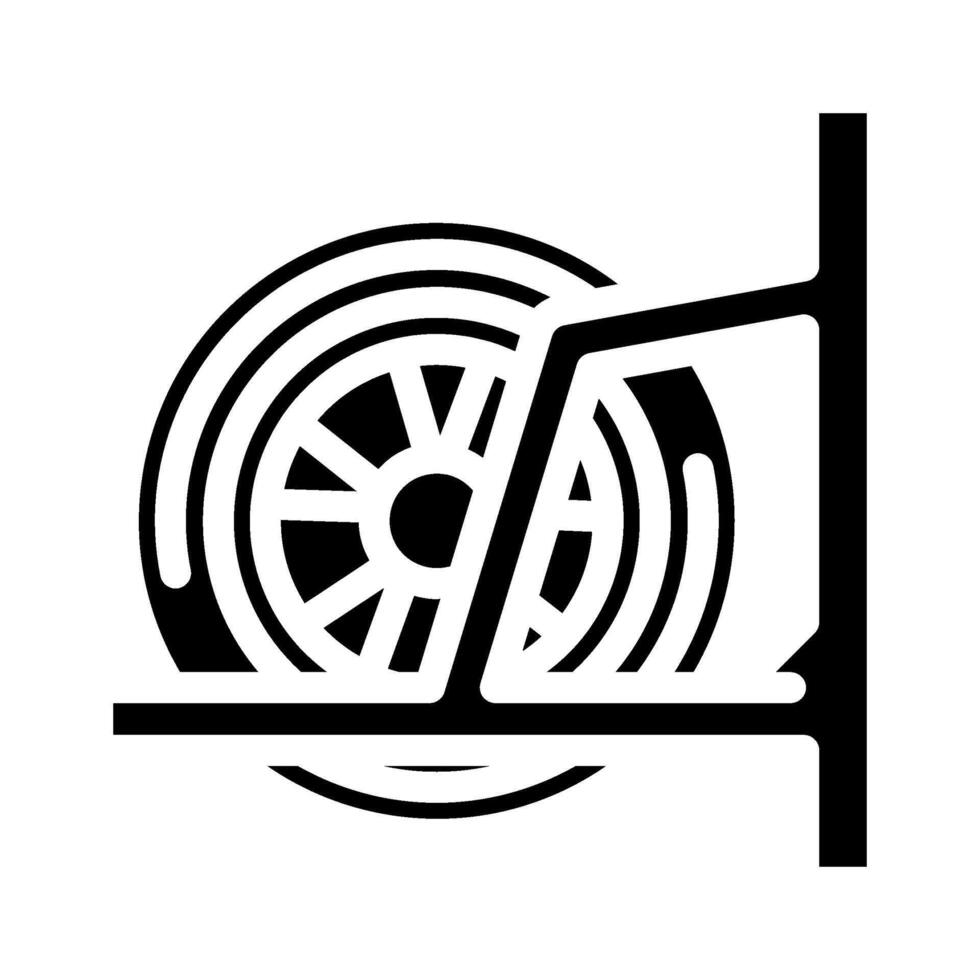 wall mounted tire rack garage glyph icon illustration vector