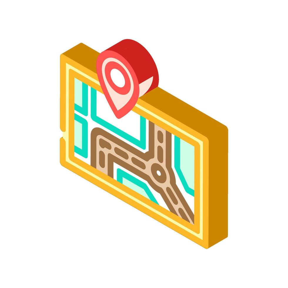 map directions information isometric icon illustration vector