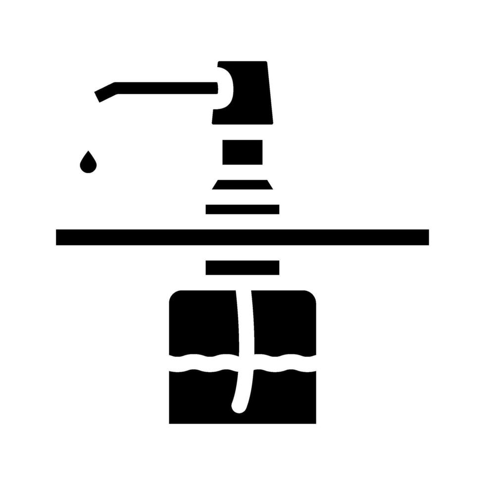 soap dispenser on sink glyph icon illustration vector