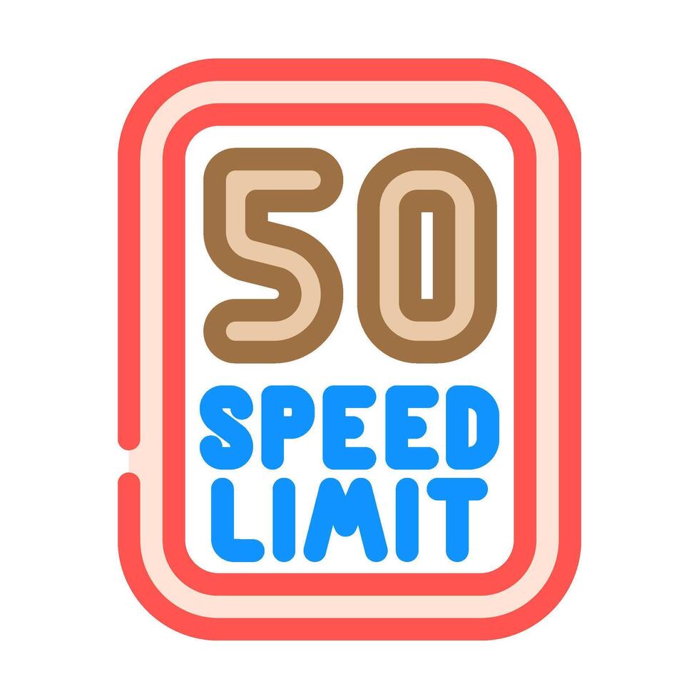 speed limit highway road color icon illustration vector