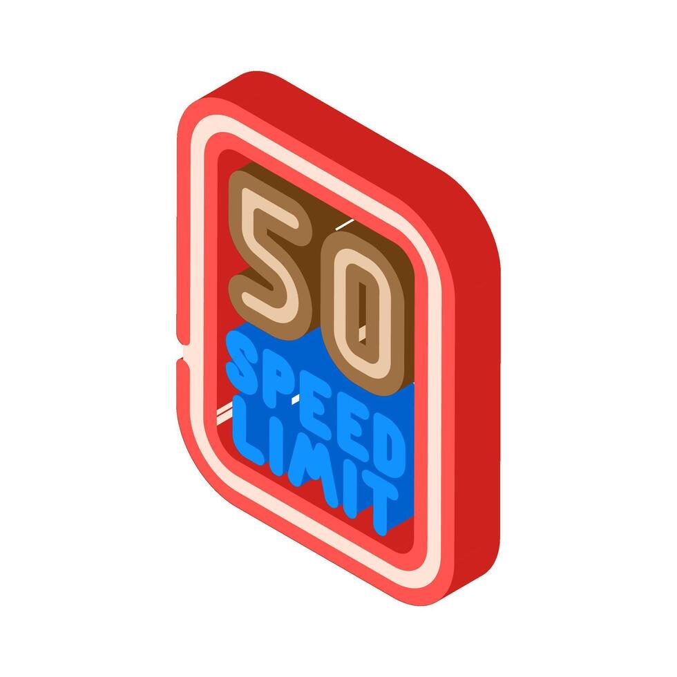 speed limit highway road isometric icon illustration vector