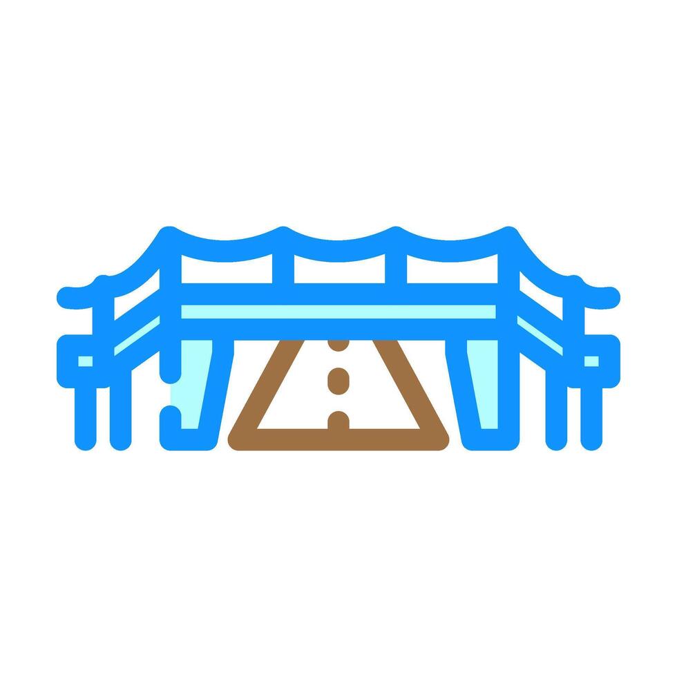 pedestrian bridge highway road color icon illustration vector