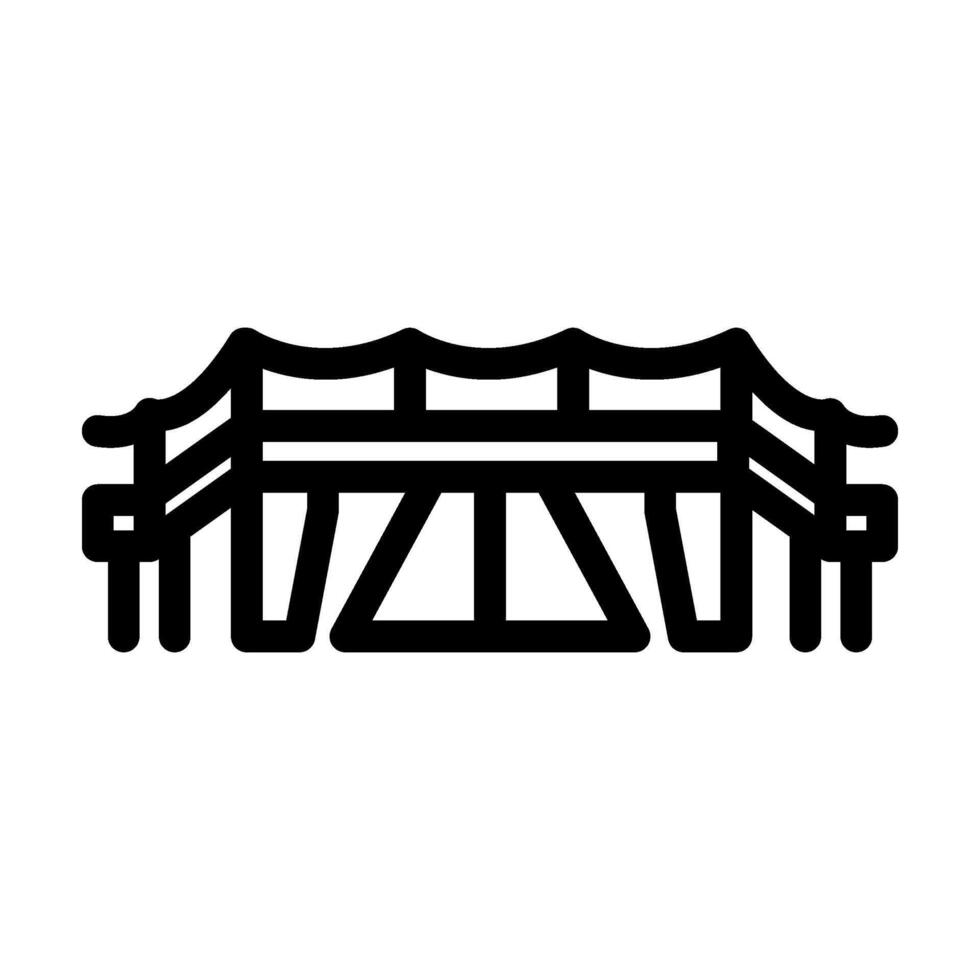 pedestrian bridge highway road line icon illustration vector