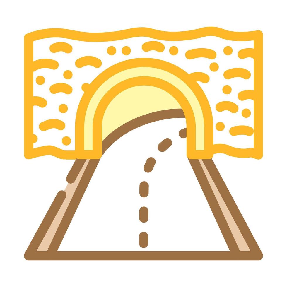 tunnel highway road color icon illustration vector