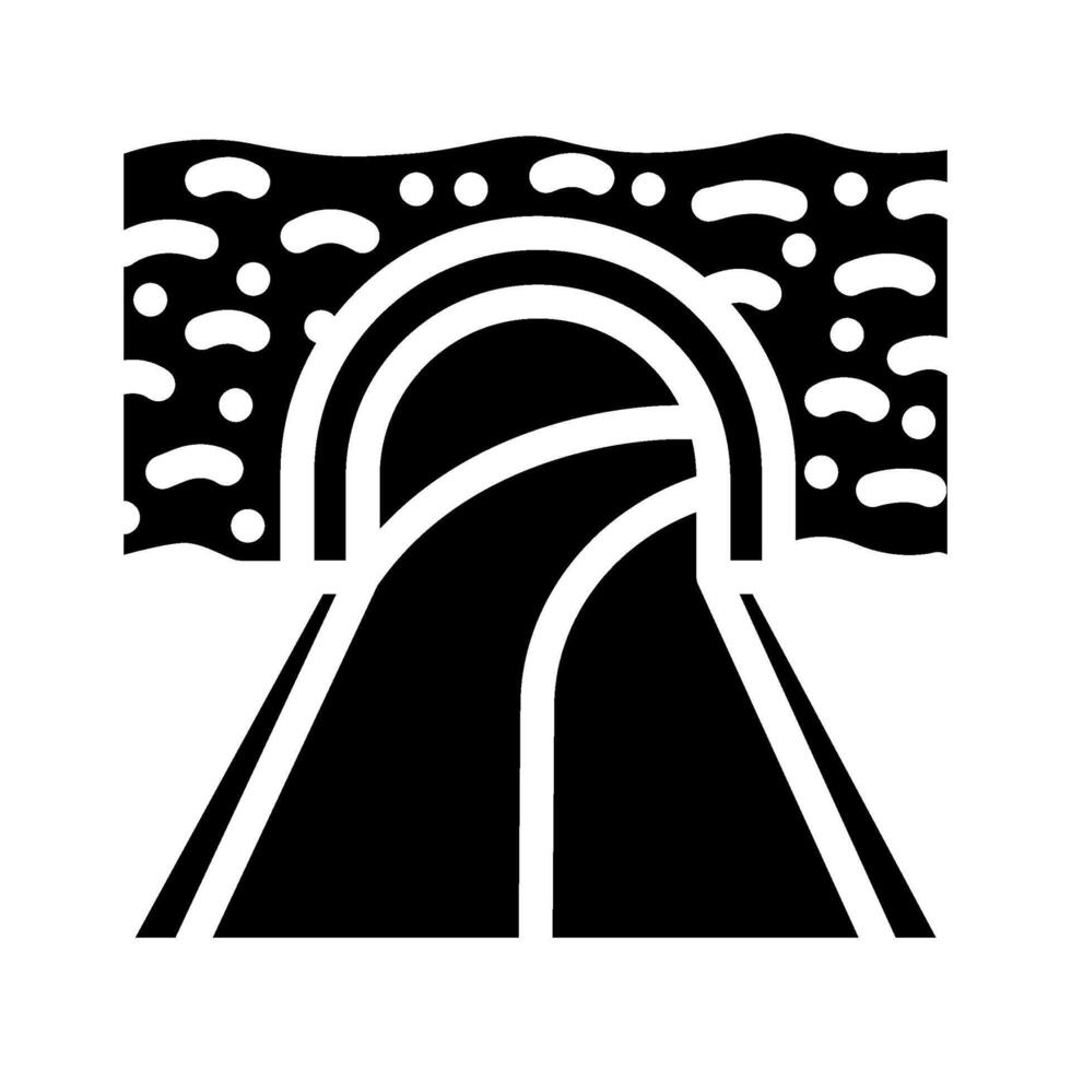 tunnel highway road glyph icon illustration vector