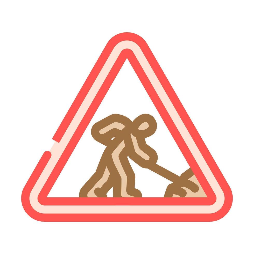 roadworks highway road color icon illustration vector