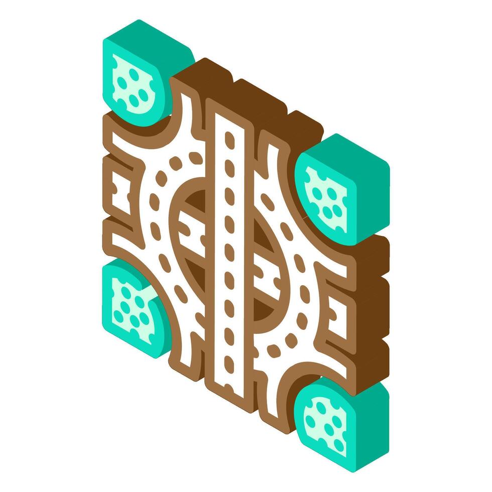 junction highway road isometric icon illustration vector