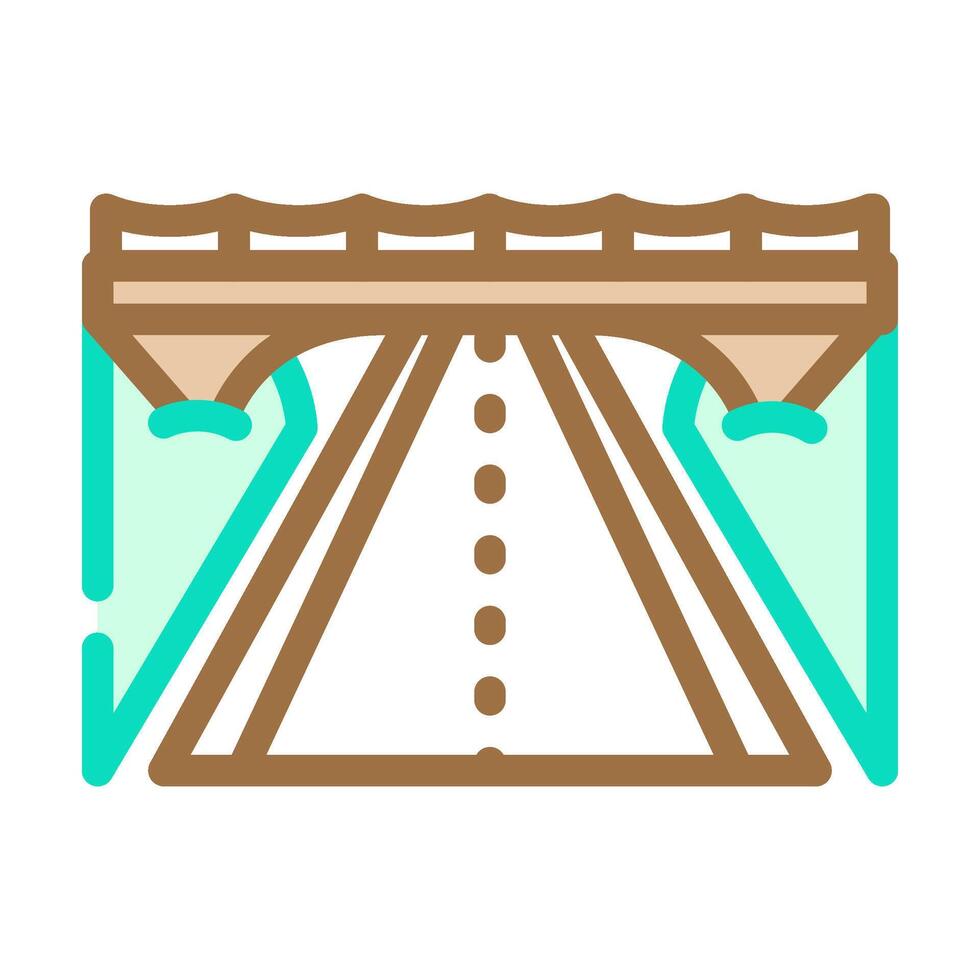bridge highway road color icon illustration vector
