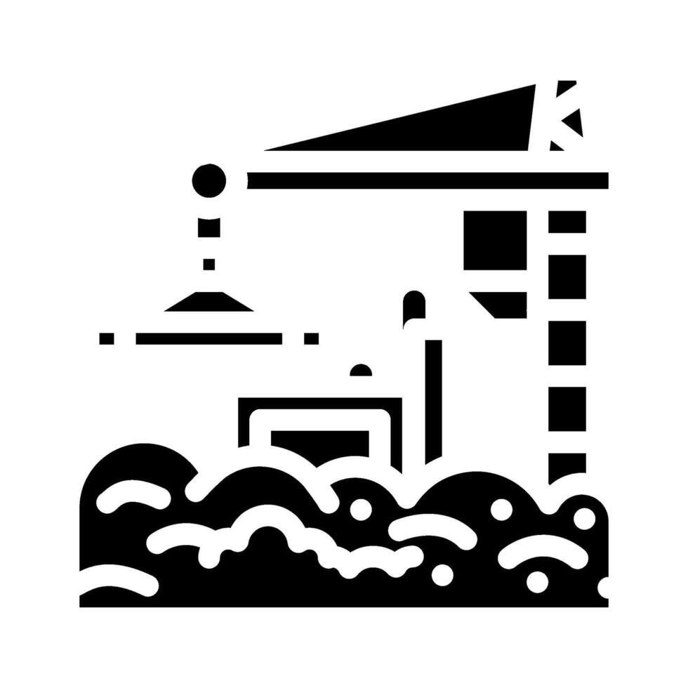 construction site raising dust clouds glyph icon illustration vector
