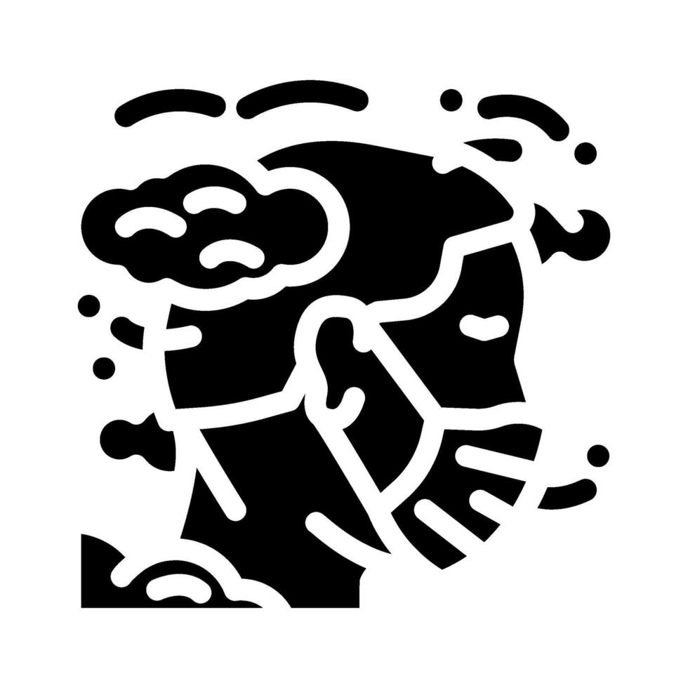 person wearing face mask dirty air pollution glyph icon illustration vector