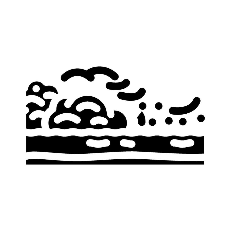 urban river dirty foam smoke air pollution glyph icon illustration vector