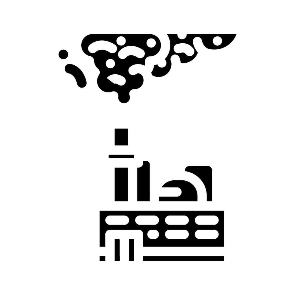 factory chimneys releasing smoke chemical pollution glyph icon illustration vector