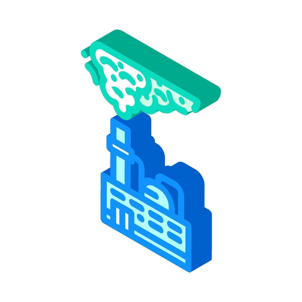 factory chimneys releasing smoke chemical pollution isometric icon illustration vector