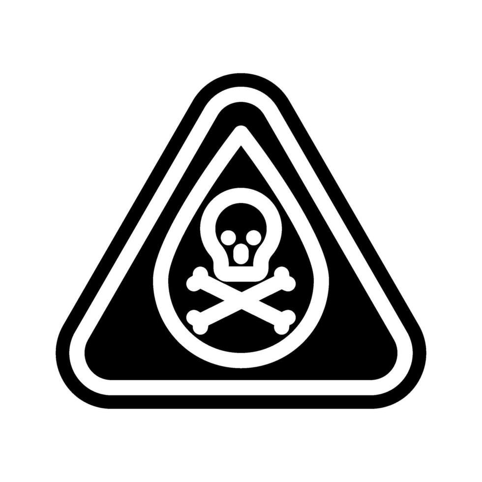 warning near contaminated water chemical pollution glyph icon illustration vector