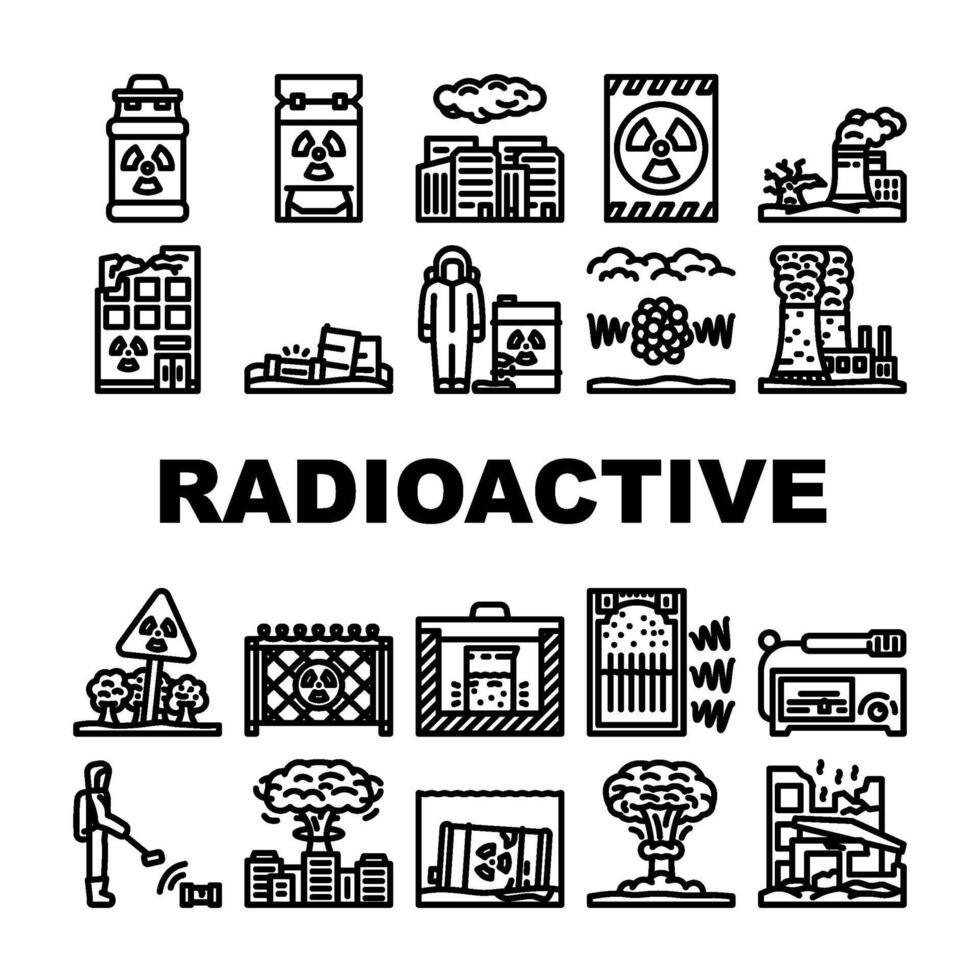 radioactive pollution hazard set vector