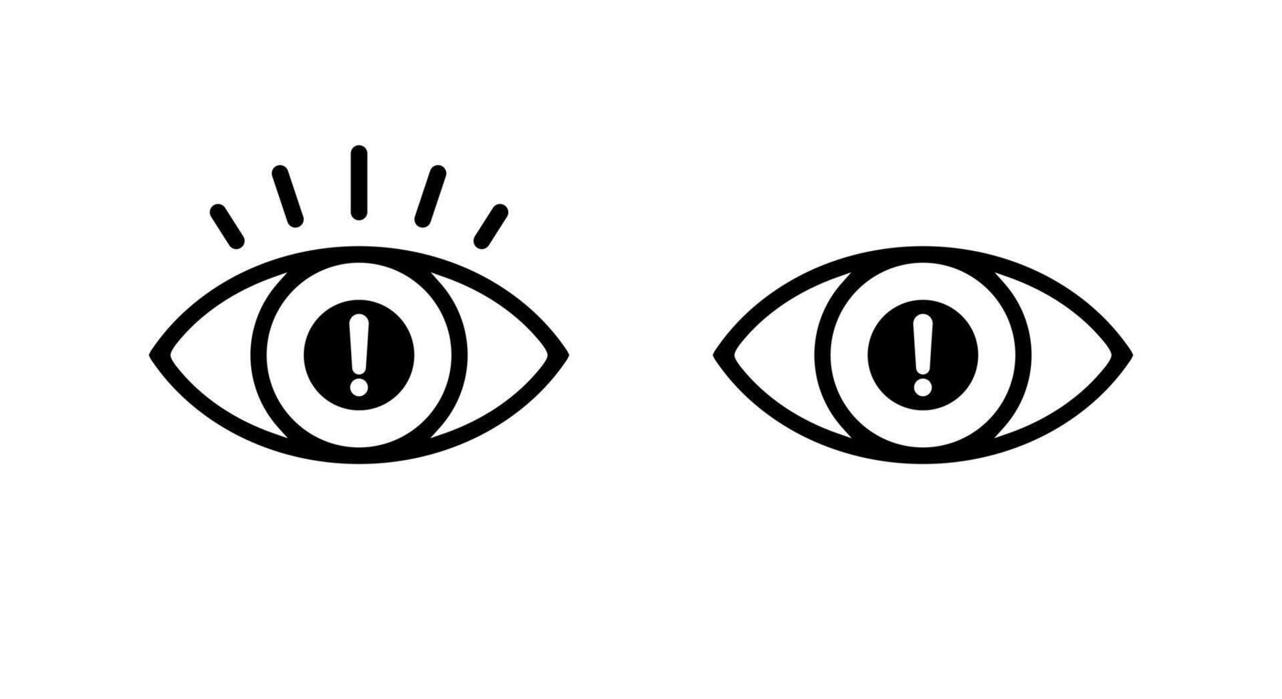 Eye problem, vision pain icon. Sore eyeball sign symbol vector