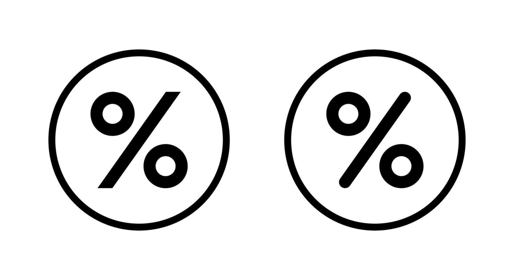 Percent, discount icon on circle line. Promotion percentage sign symbol vector