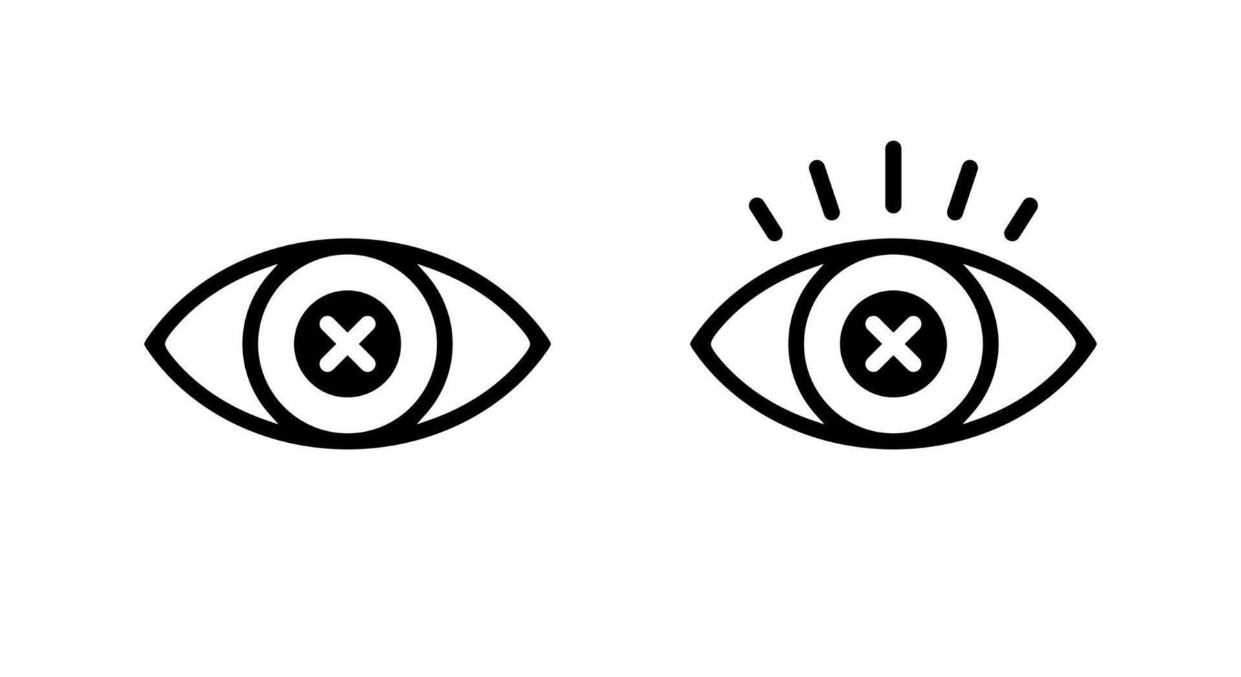 Eye problem icon. Vision pain, sore eyeball sign symbol vector