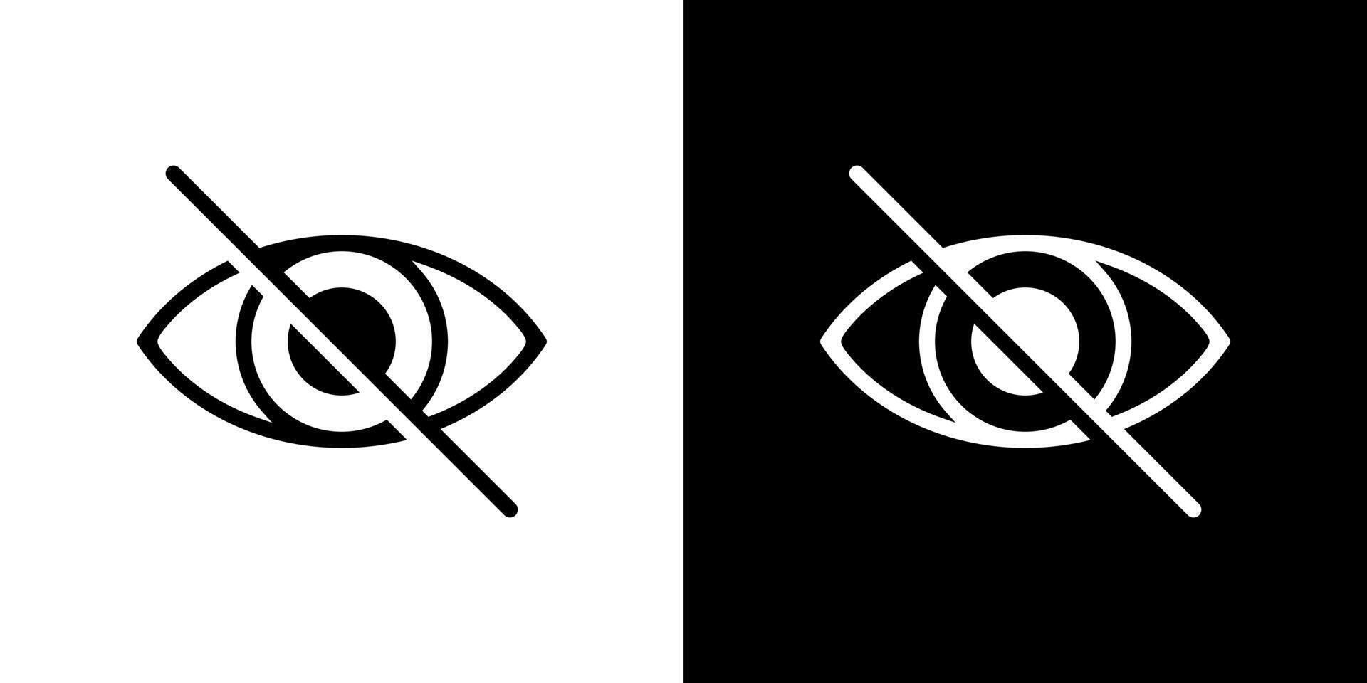 Hidden eye, sensitive content icon. Invisible, hide, private sign symbol vector